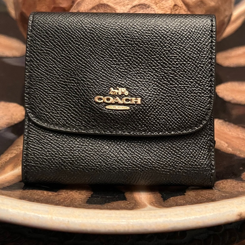 Coach Black Textured Leather Wallet